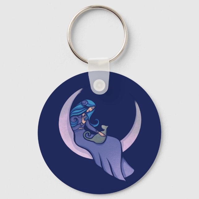 Pagan moon Goddess MoonChild  Key Ring (Front)