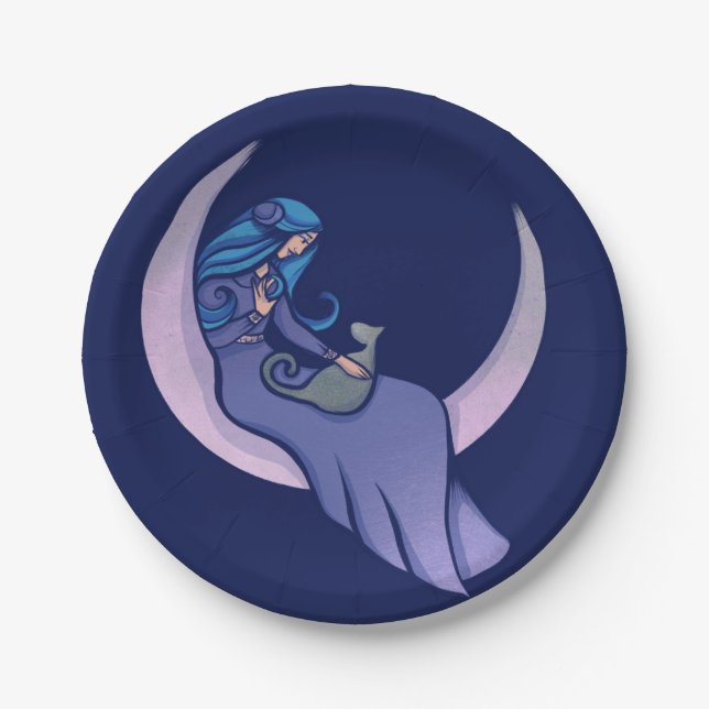 Pagan moon Goddess MoonChild  Paper Plate (Front)