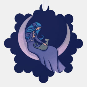 Pagan moon Goddess MoonChild  Tree Decoration Card