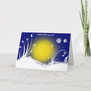 Pagan Moon Yuletide Blessings Card