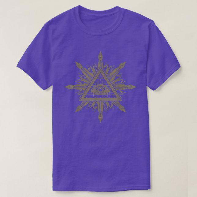 Pagan Occult Witchcraft Occultism Pyramid All Seei T-Shirt (Design Front)