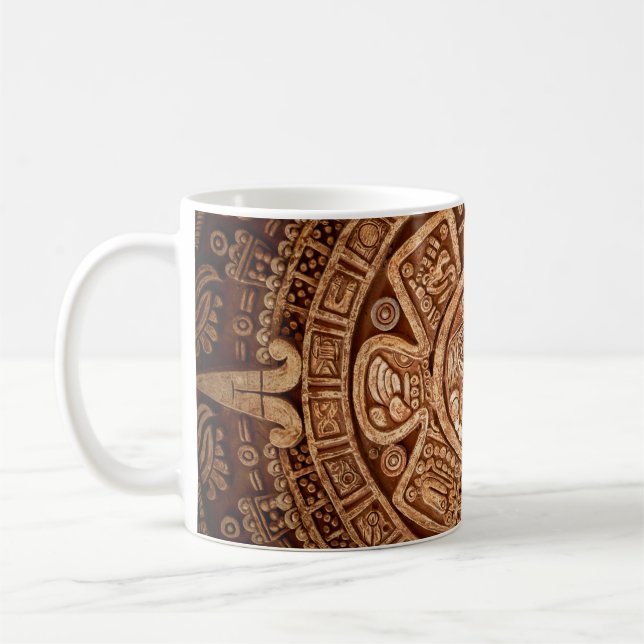 Pagan ornament of a tribe Maya texture Coffee Mug (Left)