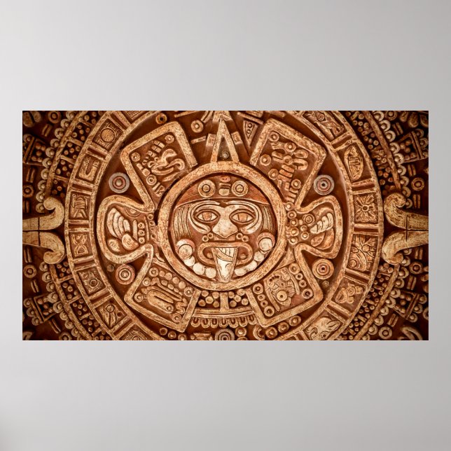Pagan ornament of a tribe Maya texture Poster (Front)