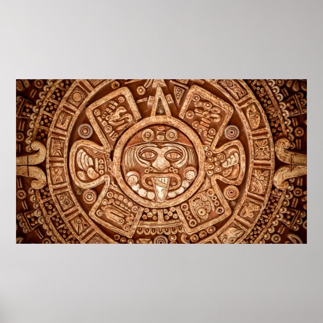 Pagan ornament of a tribe Maya texture Poster (Front)