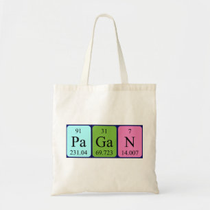 Pagan periodic table name tote bag