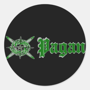 Pagan Star Green Classic Round Sticker