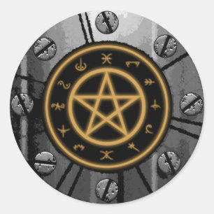 Pagan symbols classic round sticker