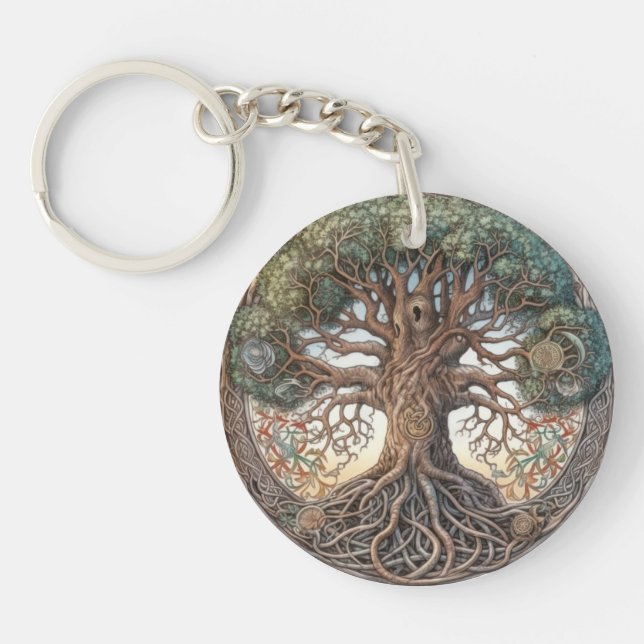 Pagan Tree of Life Acrylic Keychain (Front)