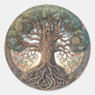 Pagan Tree of Life  Classic Round Sticker