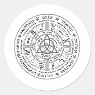 Pagan wheel of the Year Classic Round Sticker