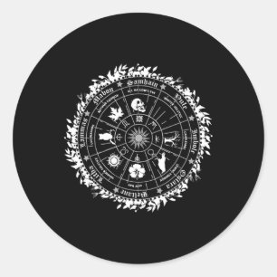 Pagan Wheel Of The Year Witch Wicca Happy Ostara Classic Round Sticker