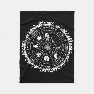 Pagan Wheel Of The Year Witch Wicca Happy Ostara  Fleece Blanket