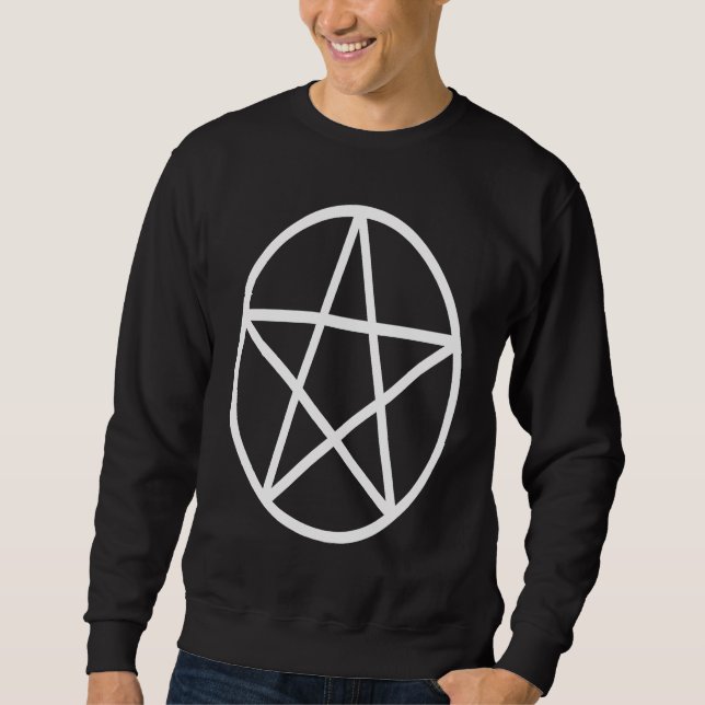 Pagan Wiccan Cheeky Witch White Pentacle Sweatshirt (Front)