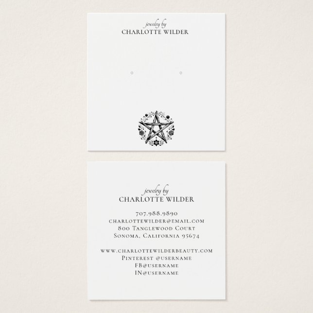 Pagan Wiccan Pentacle Jewellery Earring (Front & Back)