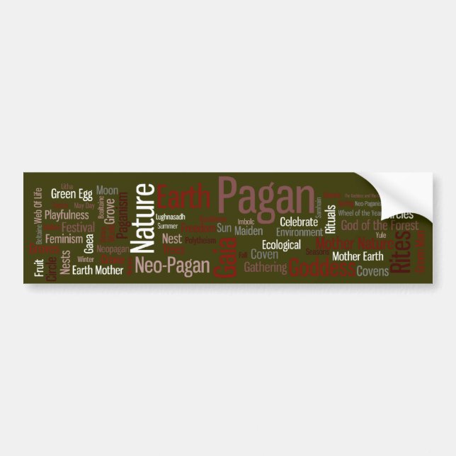 Pagan Words Bumper Sticker (Front)