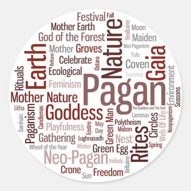 Pagan Words Classic Round Sticker (Front)