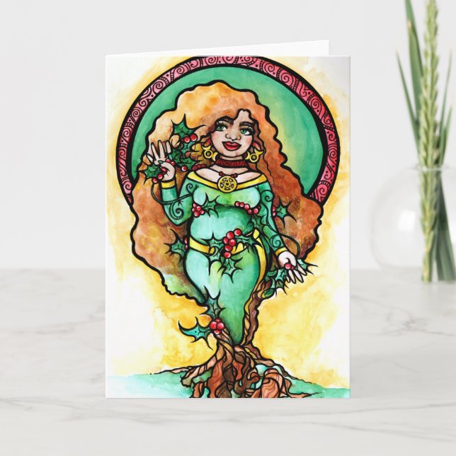 Pagan Yule Goddess Card (Front)