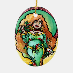 Pagan Yule Goddess Ceramic Tree Decoration