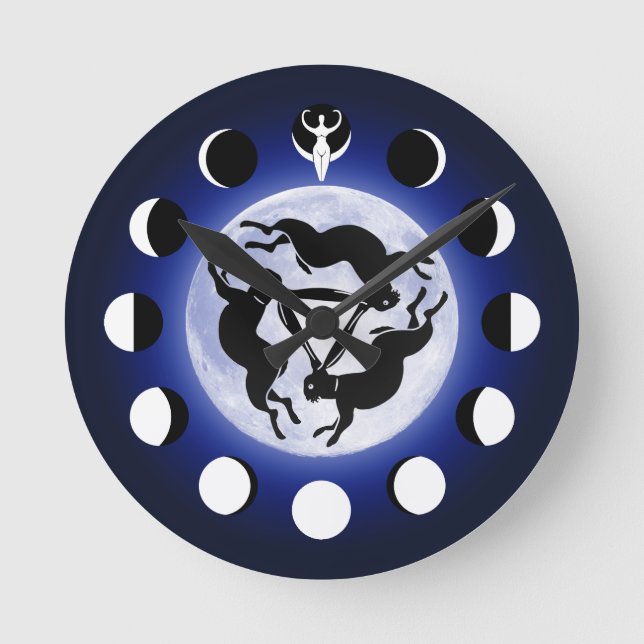Pagan's Moon Goddess, Tinner's Rabbit Round Clock (Front)