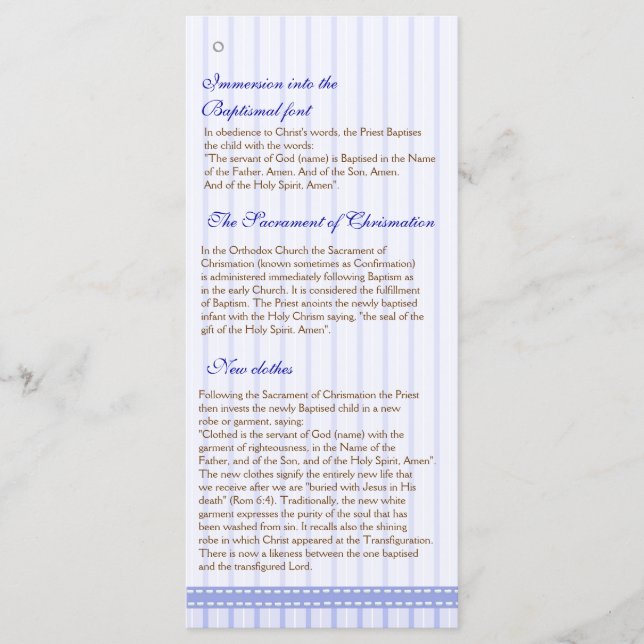 Page 4/5  Greek Orthodox Church Baptism Program Programme (Front)