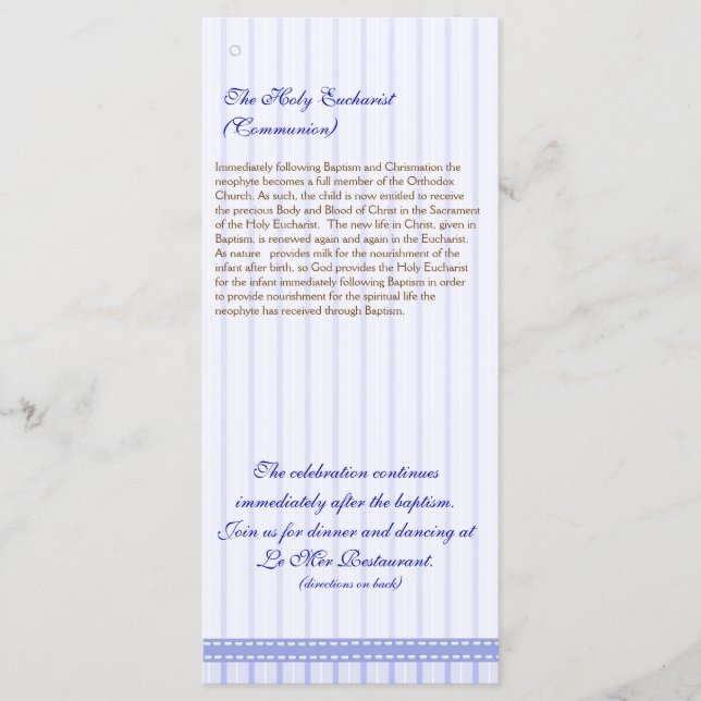 Page 5/5 Greek Orthodox Church Baptism Program Programme (Front)