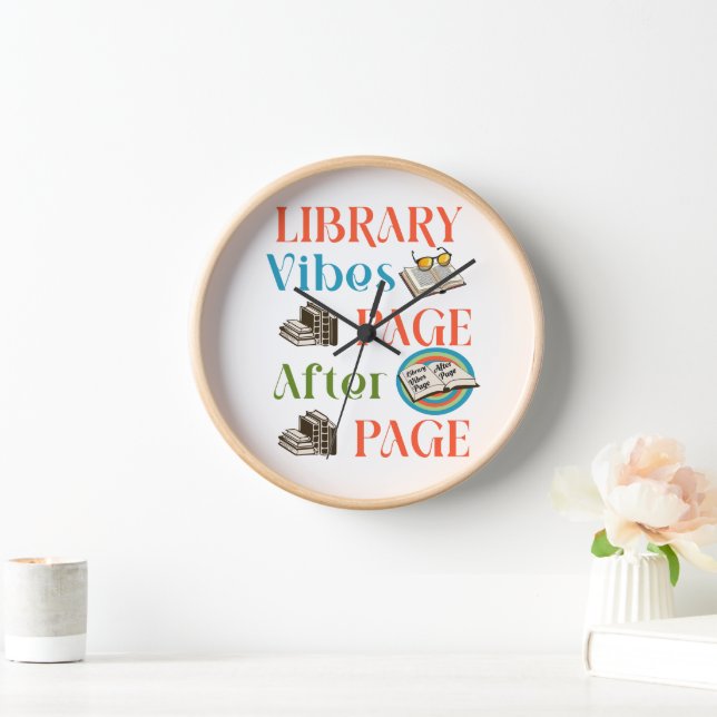 Page After Page Embrace the Library Vibes Clock (Home)