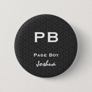 Page Boy Black White Wedding V11 6 Cm Round Badge