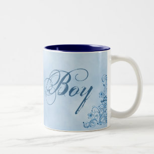 Page Boy Coffee Mug- Small: Sky Blue Elegance Two-Tone Coffee Mug