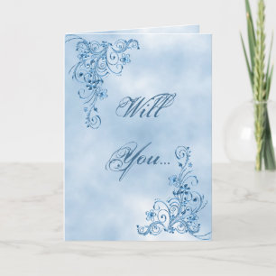 Page Boy Greeting Card: Sky Blue Elegance Invitation