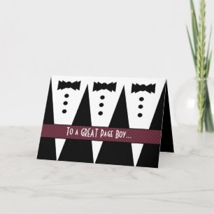 PAGE BOY Thank You - Three Tuxedos Card