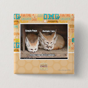 Page display options 15 cm square badge