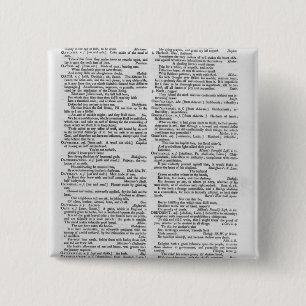Page from a Dictionary 15 Cm Square Badge