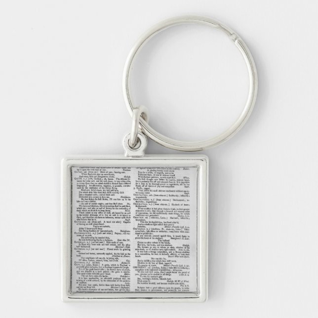 Page from a Dictionary Key Ring (Front)