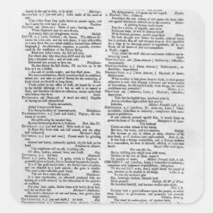 Page from a Dictionary Square Sticker
