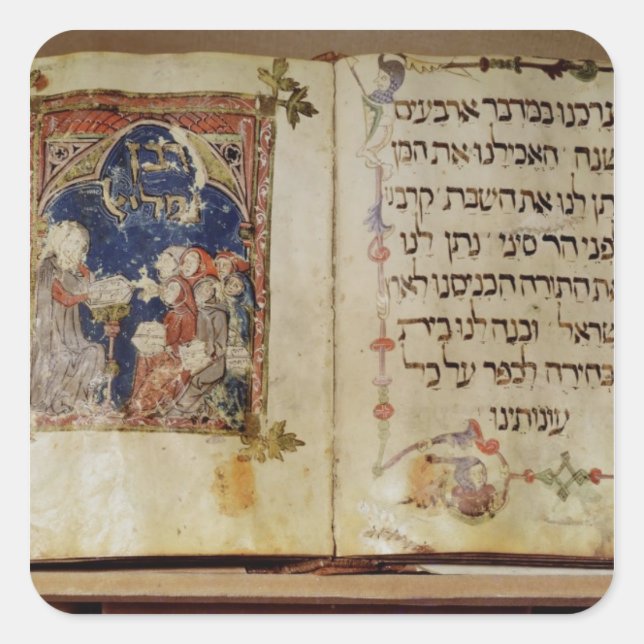 Page from a Haggadah Square Sticker (Front)