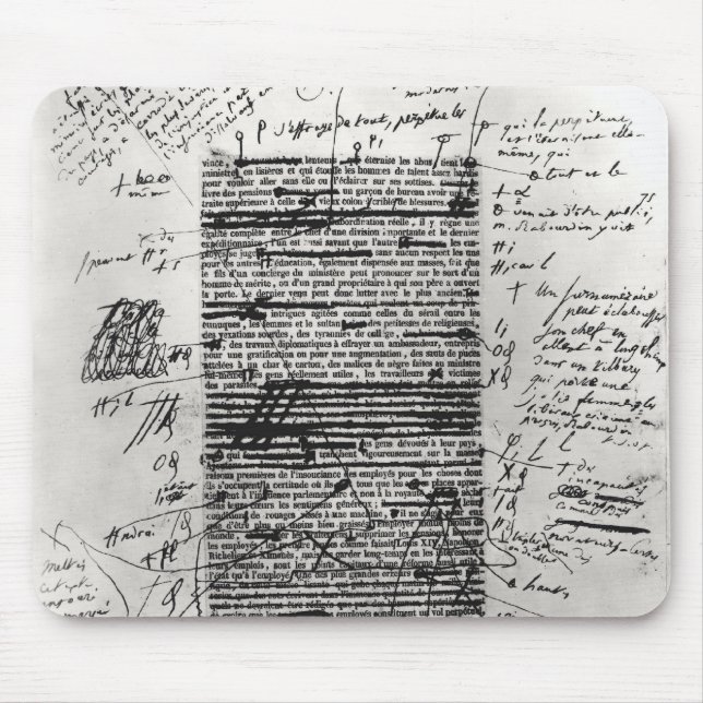 Page from one of Balzac's works Mouse Pad (Front)