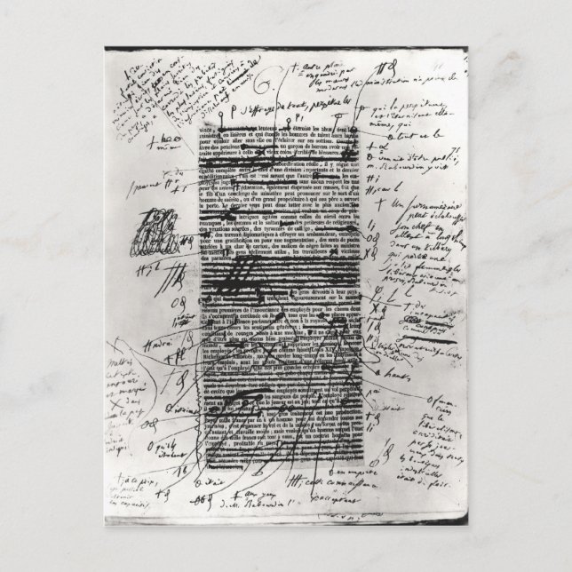 Page from one of Balzac's works Postcard (Front)