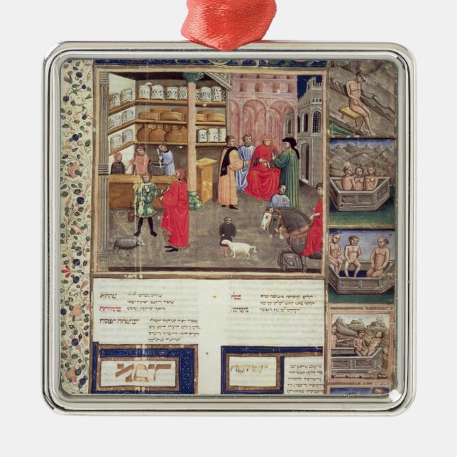 Page from the 'Canon of Medicine' by Avicenna Metal Tree Decoration (Front)