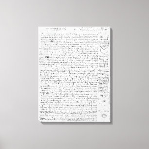 Page from the Codex Leicester, 1508-12 Canvas Print