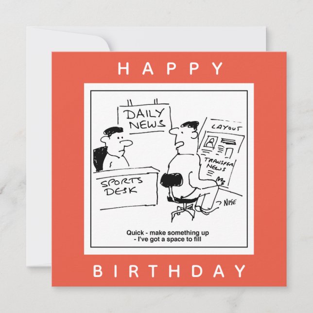 Page Layout Designer & Sports Desk at a Newspaper Card (Front)