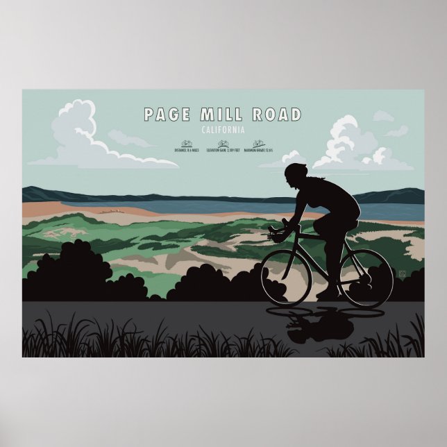 Page Mill Road Cycling Poster (Front)