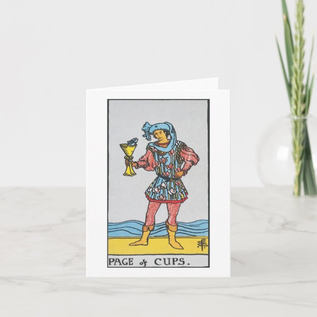 Page of cups from Rider Waite Smith tarot Card (Front)