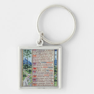 Page of Latin text with border Key Ring