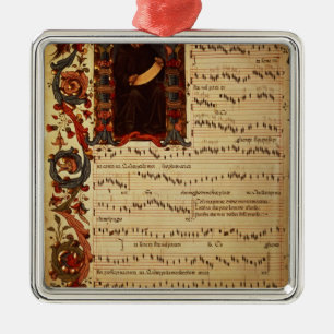 Page of Musical Notation with historiated Metal Tree Decoration