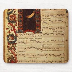 Page of Musical Notation with historiated Mouse Pad