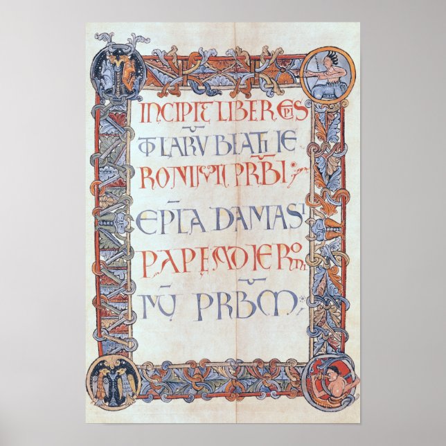 Page of text with a floriated border poster (Front)