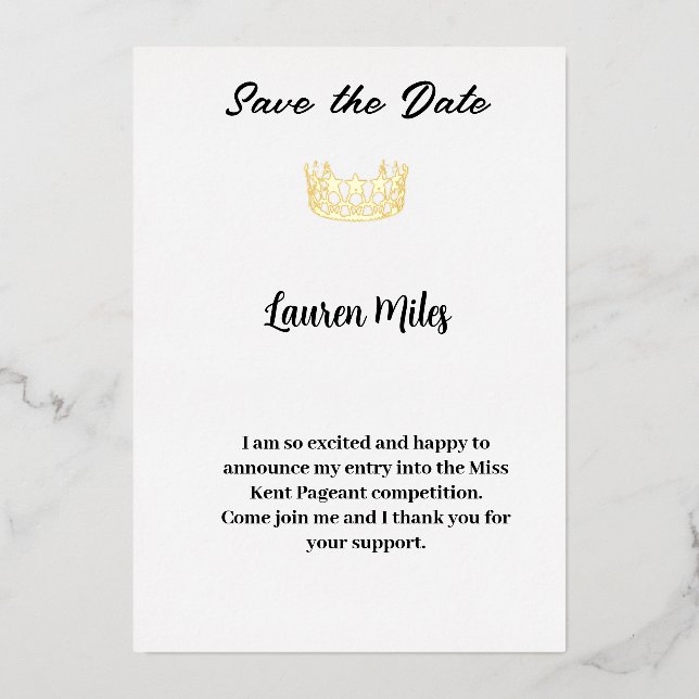 Pageant Announcement (Front)