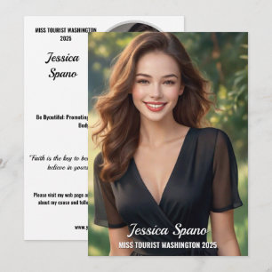 Pageant Autograph Card Minimal Elegant Photo Card