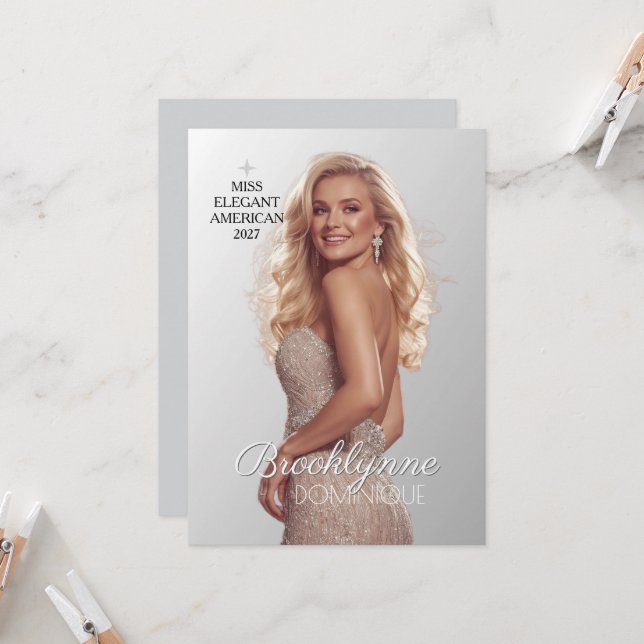 Pageant Autograph Card - Modern Miss Pageants Star (Front/Back In Situ)