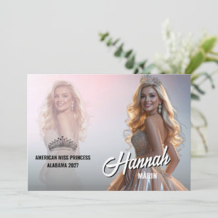 Pageant Autograph Card Pink Ombre Double Photo
